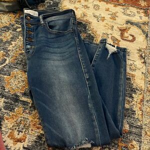 High rise button up jeans